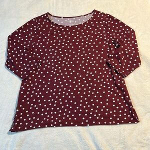 Women’s Burgundy Polka Dot Top